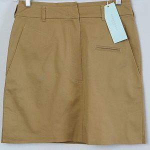 NWT STRENESSE Bamboo Beige Cotton Blend Mini Skirt Size 4 MSRP $240